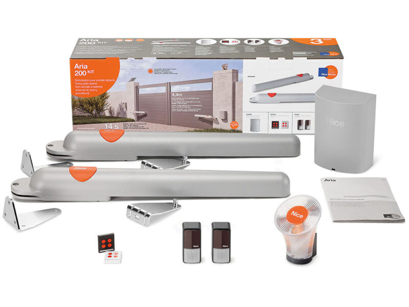 Kit automatizare poarta batanta Nice Home Aria200, 250 Kg, 2.0 m/canat, 24 V